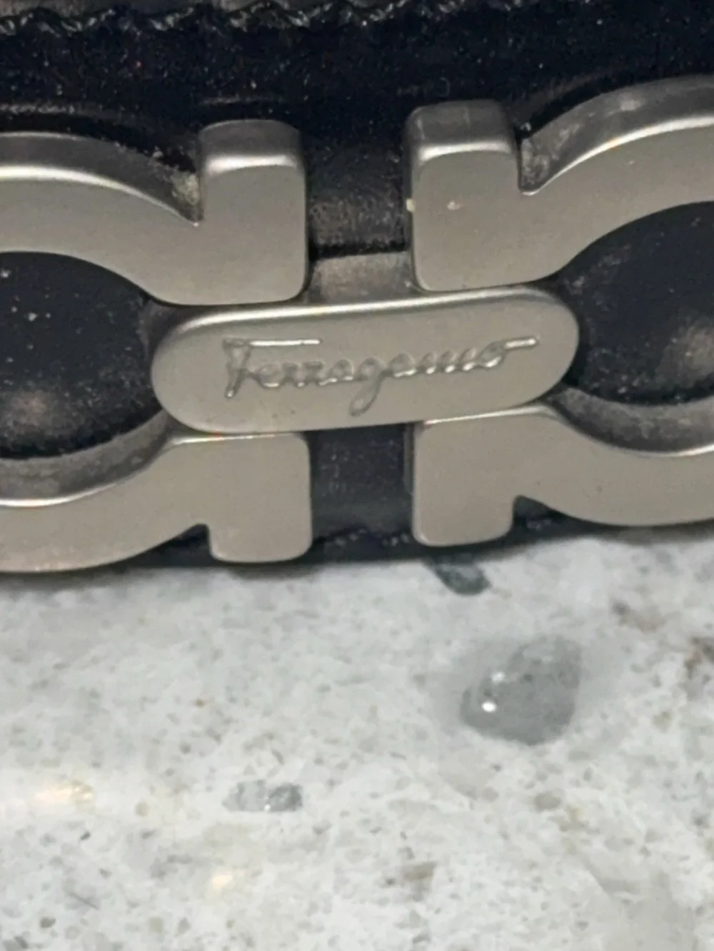 Salvatore Ferragamo Black Leather Women’s Belt with Silver Hardware AUTHENTIC